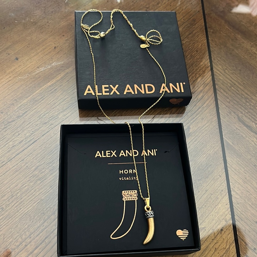 Alex and Ani- Gold horn necklace